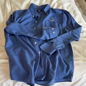 Solid blue cutter buck gator shirt